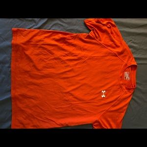 Orange Under Armour heat gear shirt